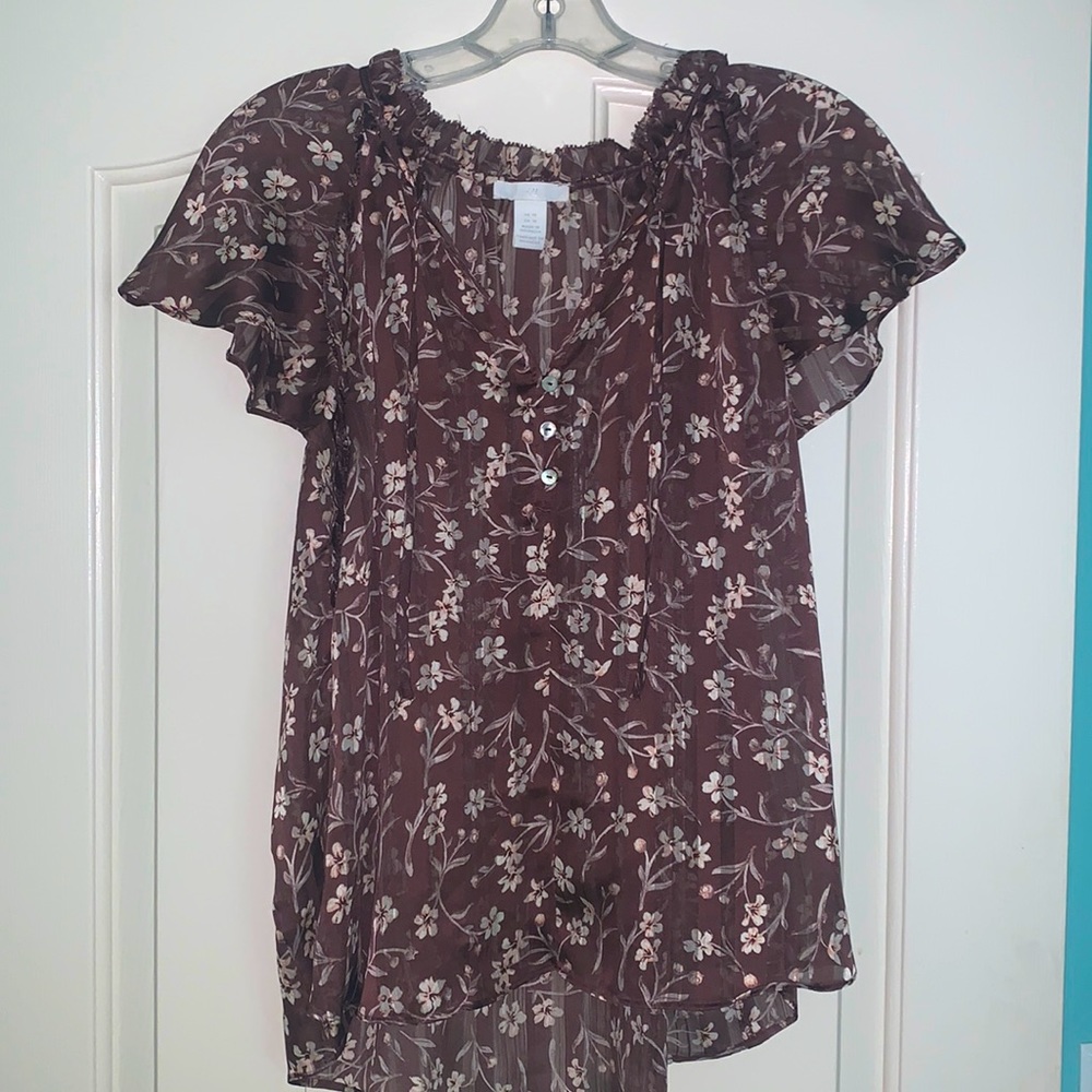 Sheer Floral Blouse